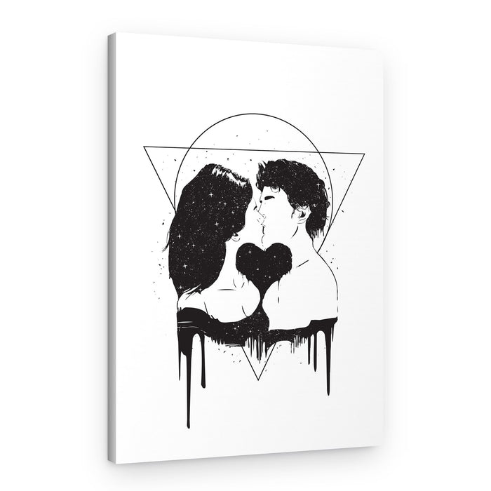 Cosmic Heart Kiss – Canvas Print