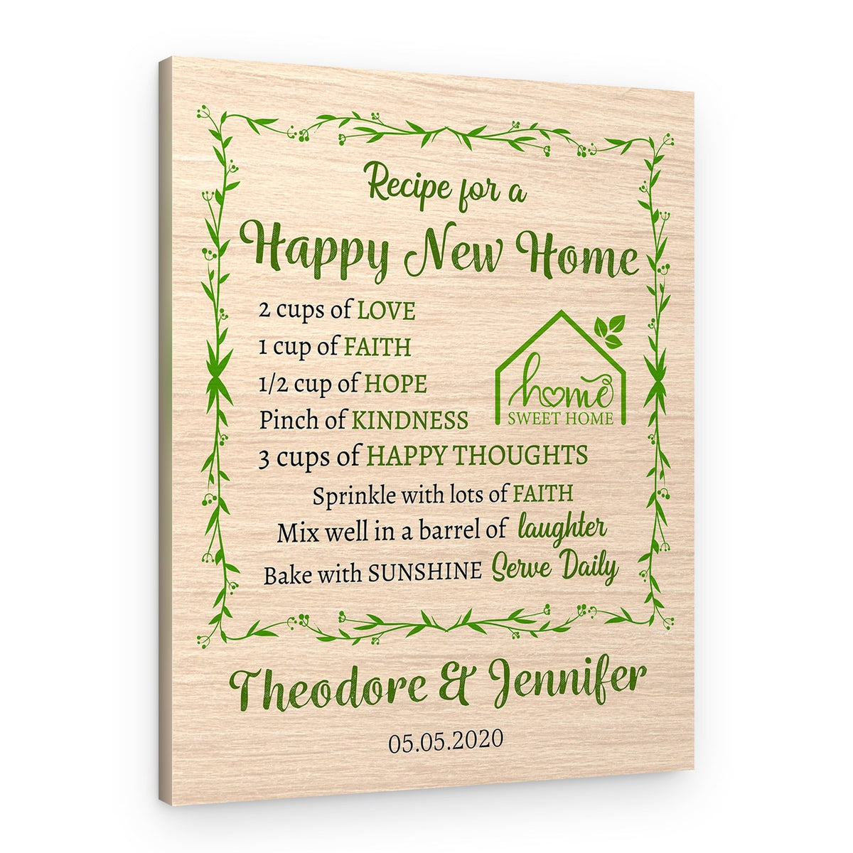 Home Sweet Home Recipe Love Canvas Print – Canvas Print