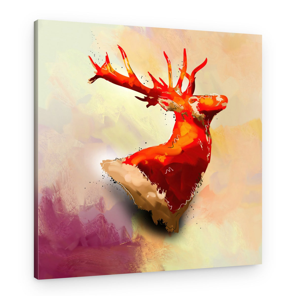 Abstract Red Stag – Canvas Print
