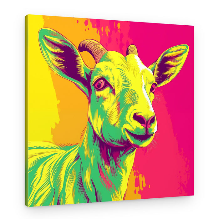 Colorful Smiling Goat – Canvas Print