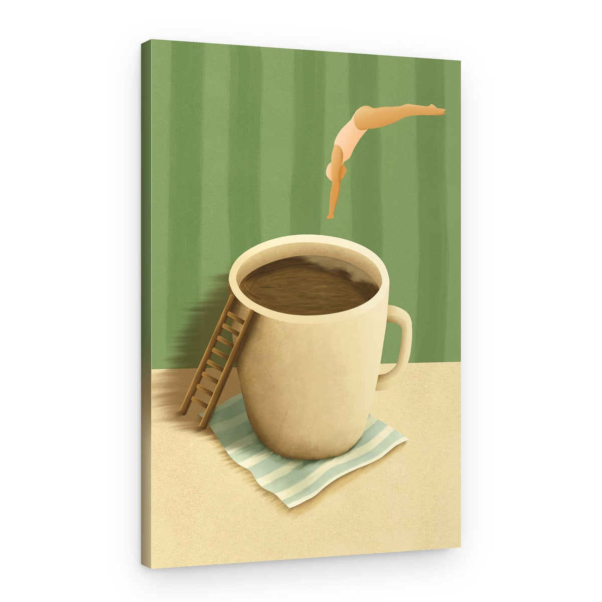 Morning Coffee Dive – Canvas Print