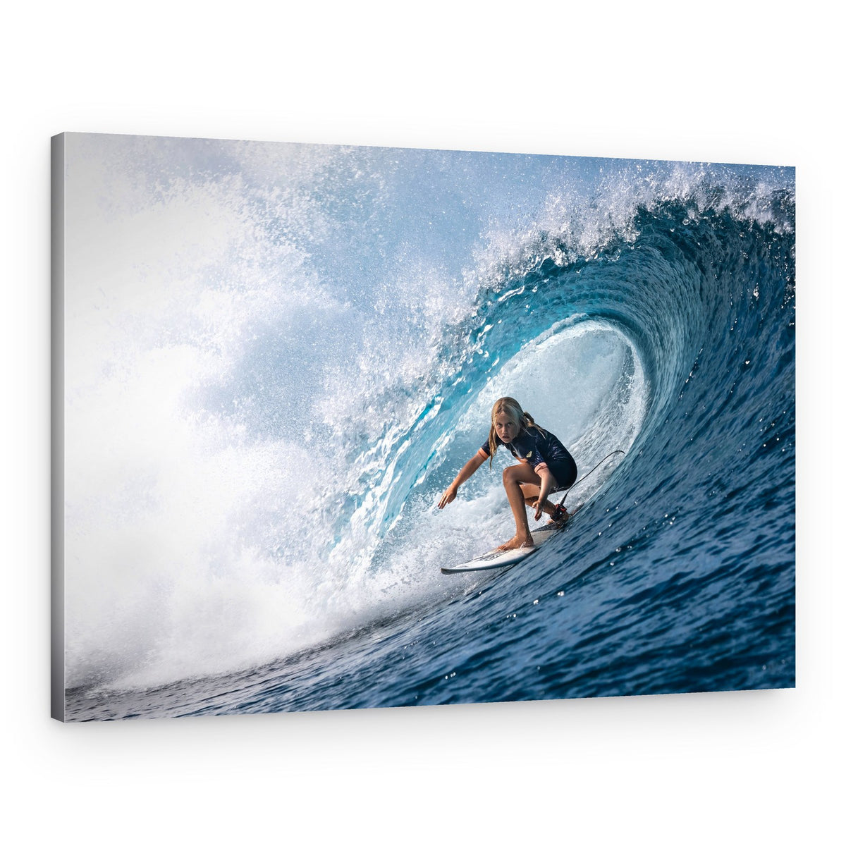 Riding The Blue Barrel – Canvas Print