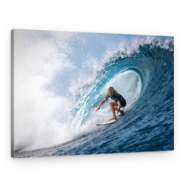 Riding The Blue Barrel – Canvas Print