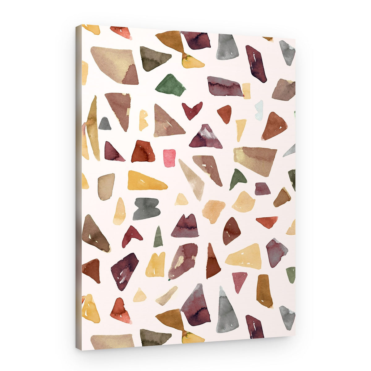 Earthy Watercolor Terrazzo – Canvas Print