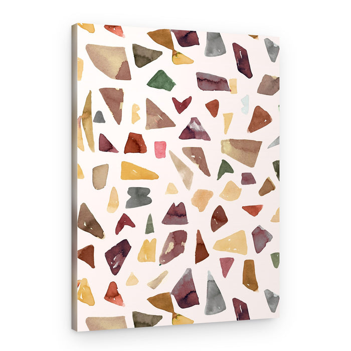 Earthy Watercolor Terrazzo – Canvas Print