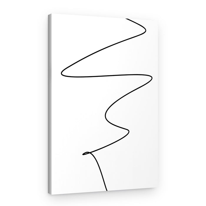 Flowing Black Line – Canvas Print