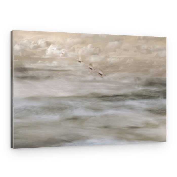 Dreamy Birds Over Water – Canvas Print