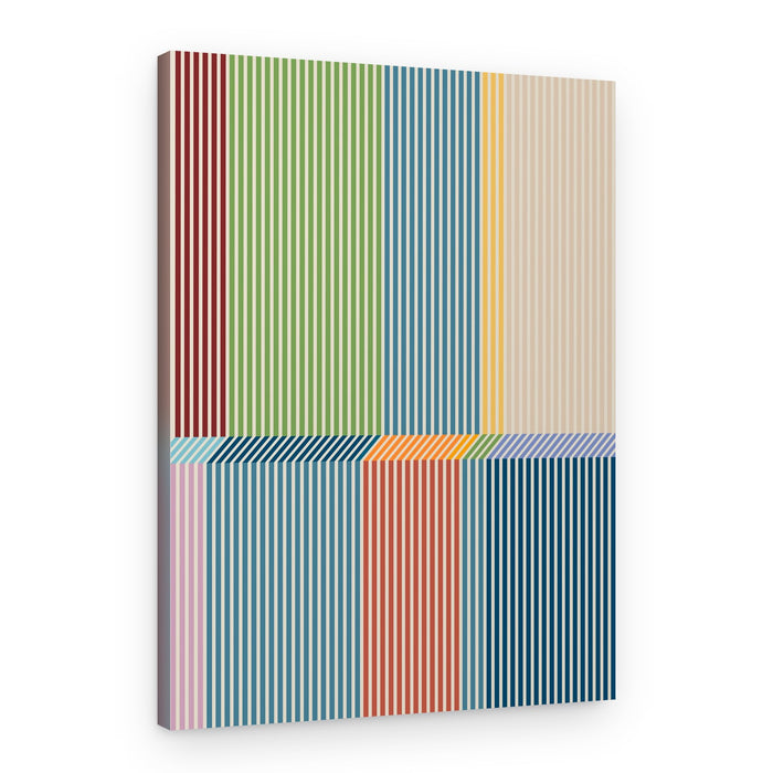 Vibrant Geometric Stripes – Canvas Print