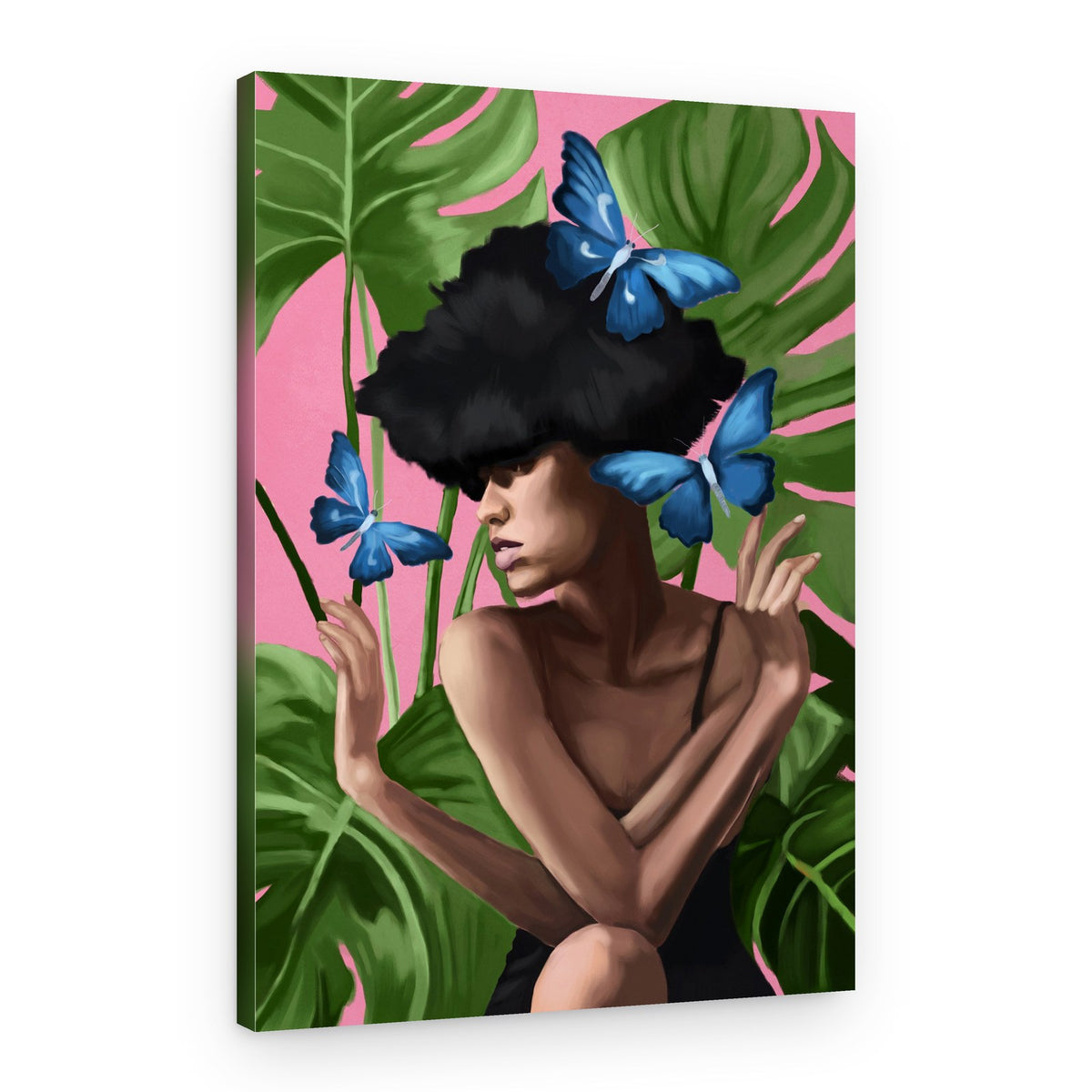 Afro Woman Butterflies – Canvas Print