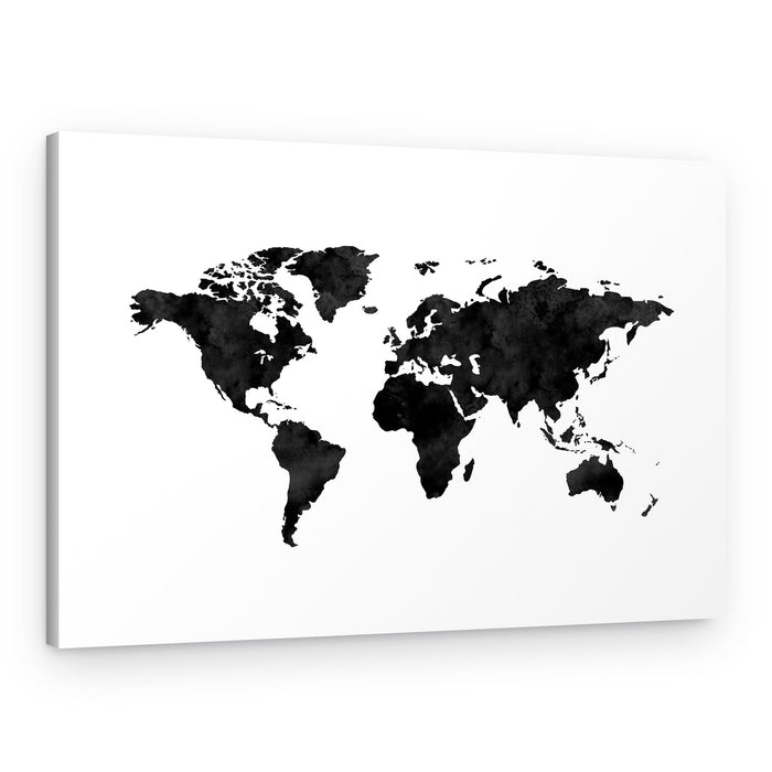 Inked World Map – Canvas Print