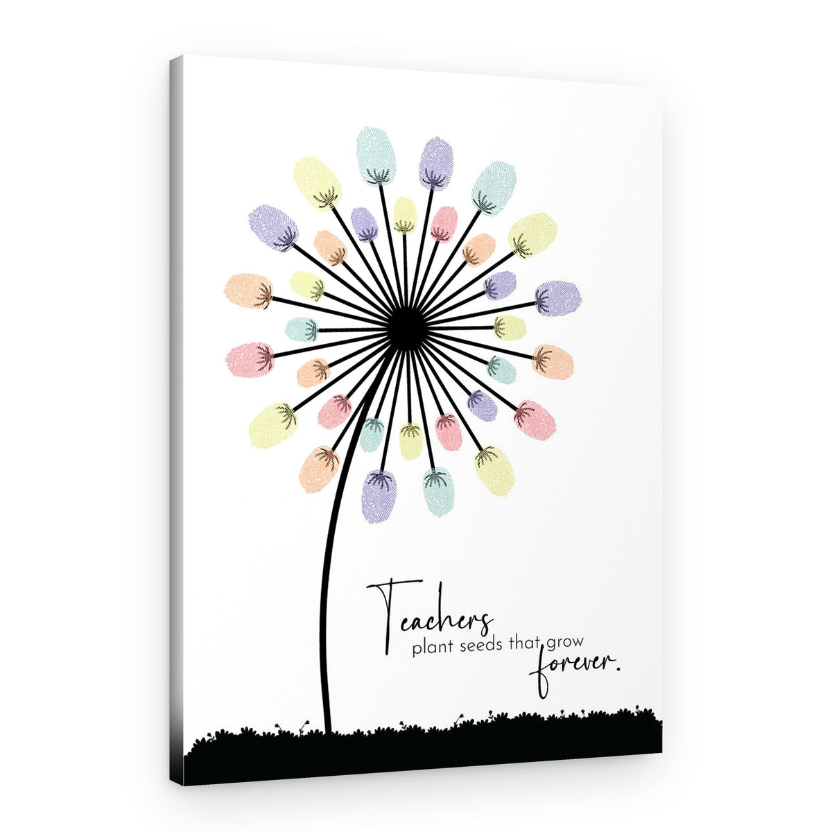 Teachers Plant Seeds That Grow Forever Fingerprint Art – Canvas Print