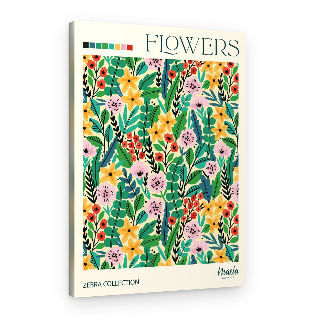 Vibrant Floral Pattern – Canvas Print