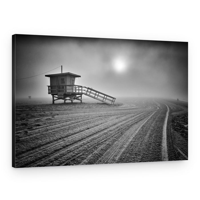 Misty Lifeguard Station – Canvas Print