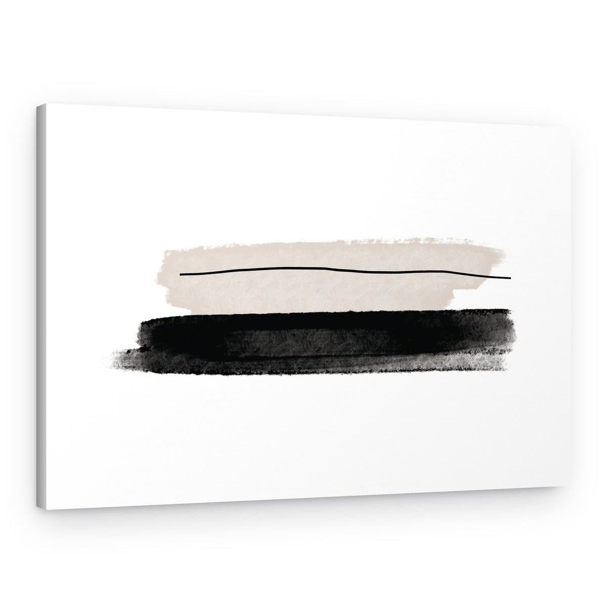 Black And Beige Brushstrokes – Canvas Print