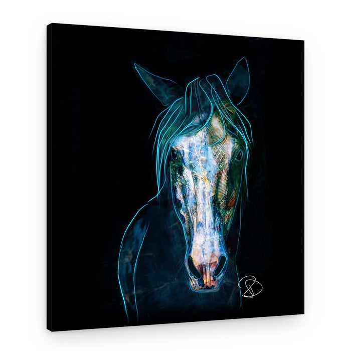 Abstract Neon Horse – Canvas Print