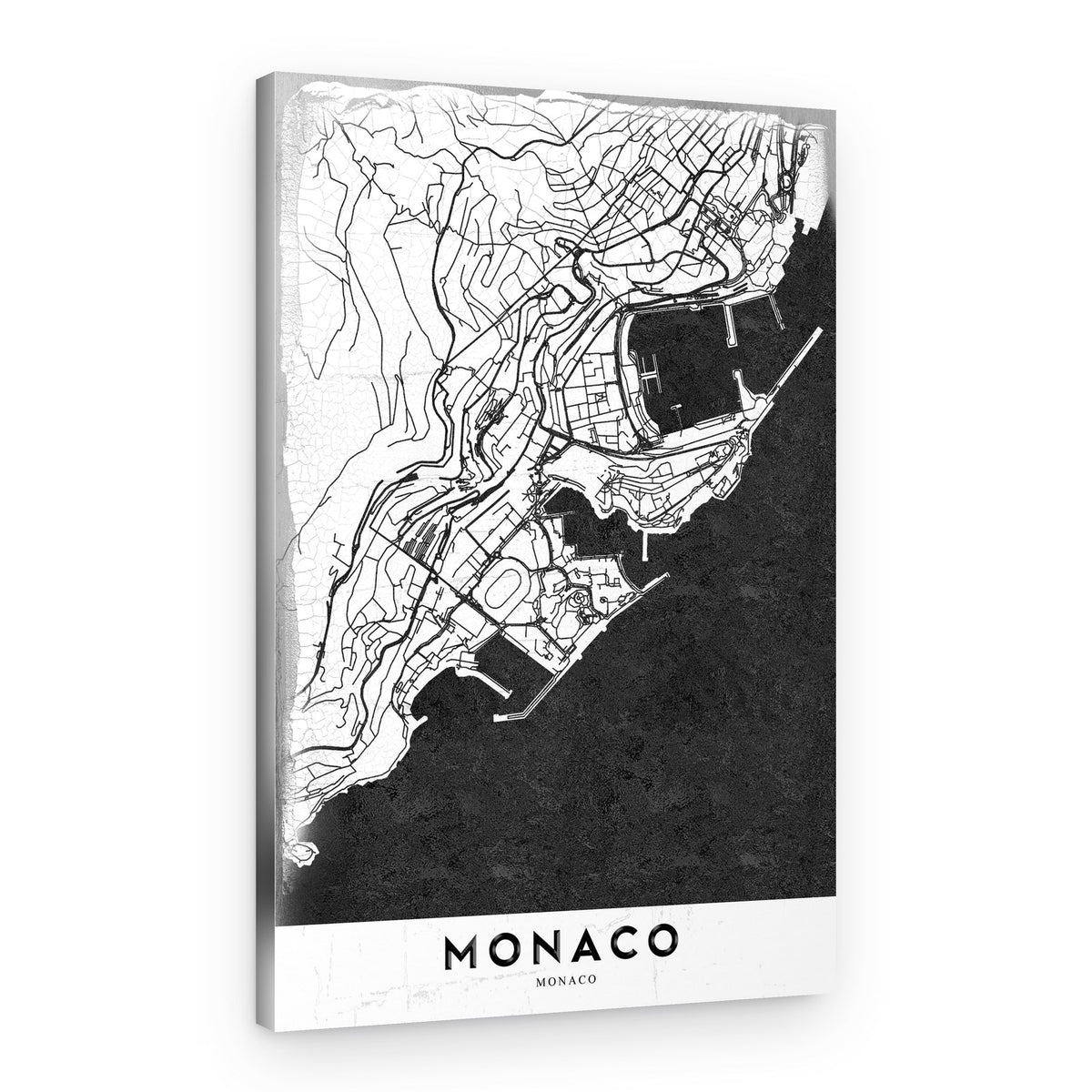 Monaco Minimalist Map – Canvas Print