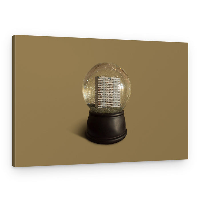 Apartment Block Snow Globe – Canvas Print