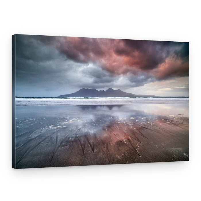 Dramatic Mountain Beach Sunset – Canvas Print