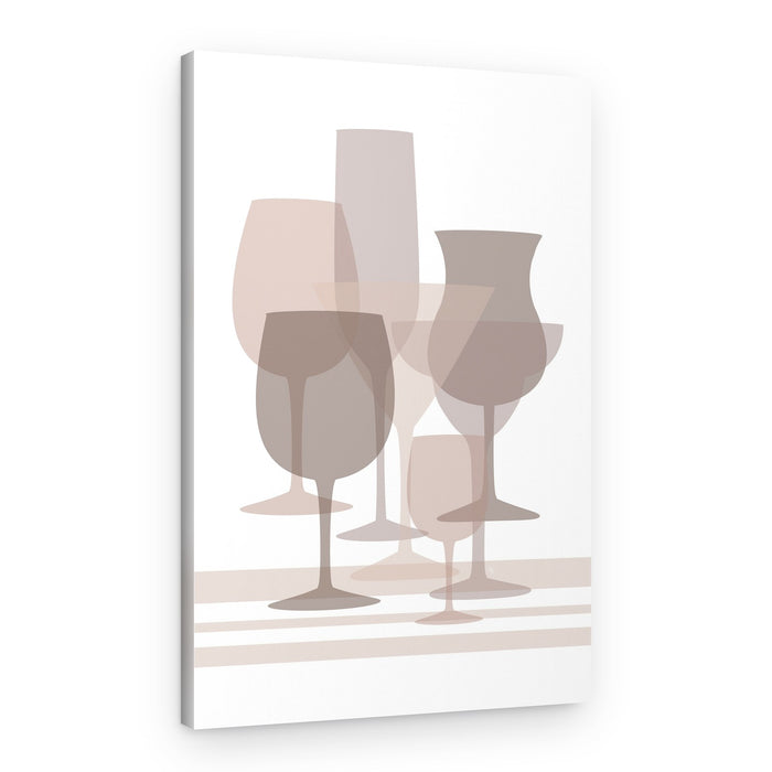 Abstract Wine Glasses – Canvas Print