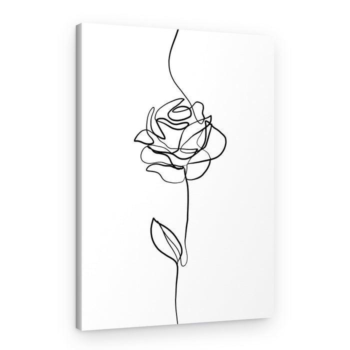 Continuous Line Rose – Canvas Print