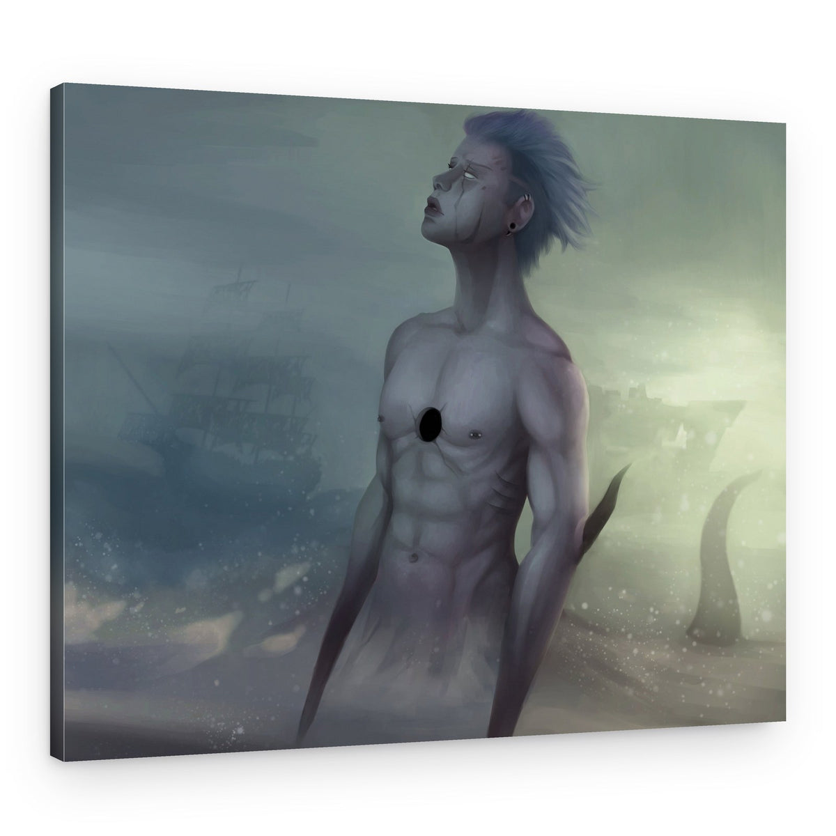 Blue Haired Sea Spirit – Canvas Print