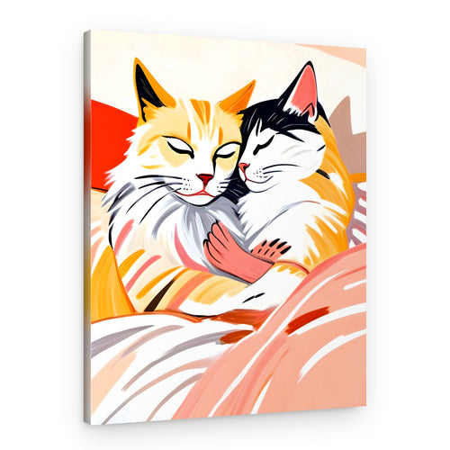 **Cuddling Sweet Cats – Canvas Print