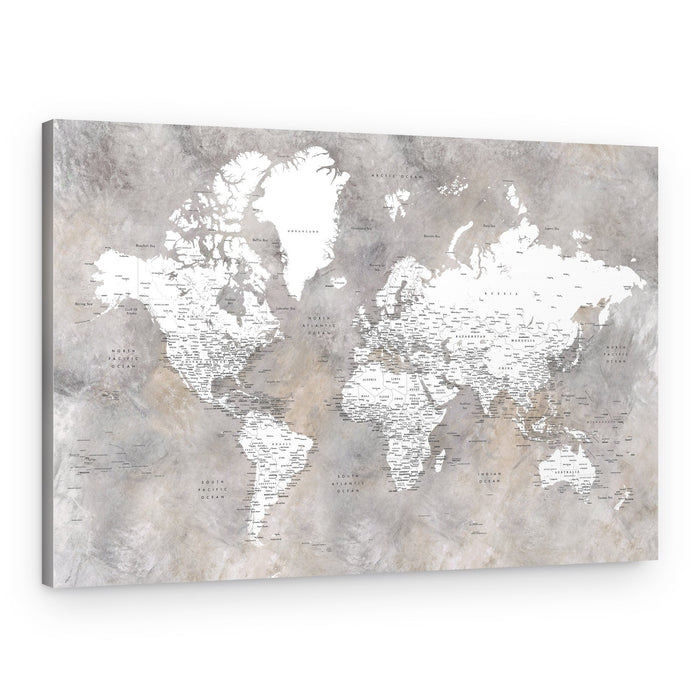 Textured World Map – Canvas Print