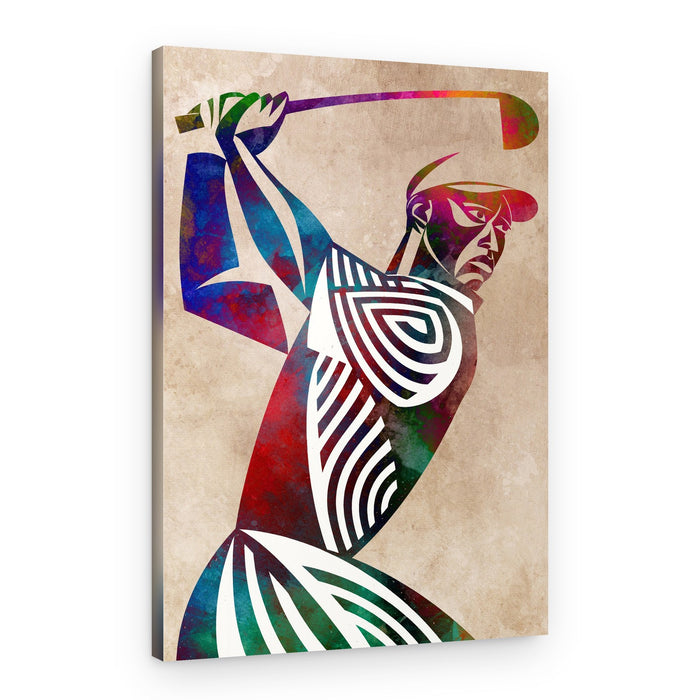 Colorful Golf Swing – Canvas Print