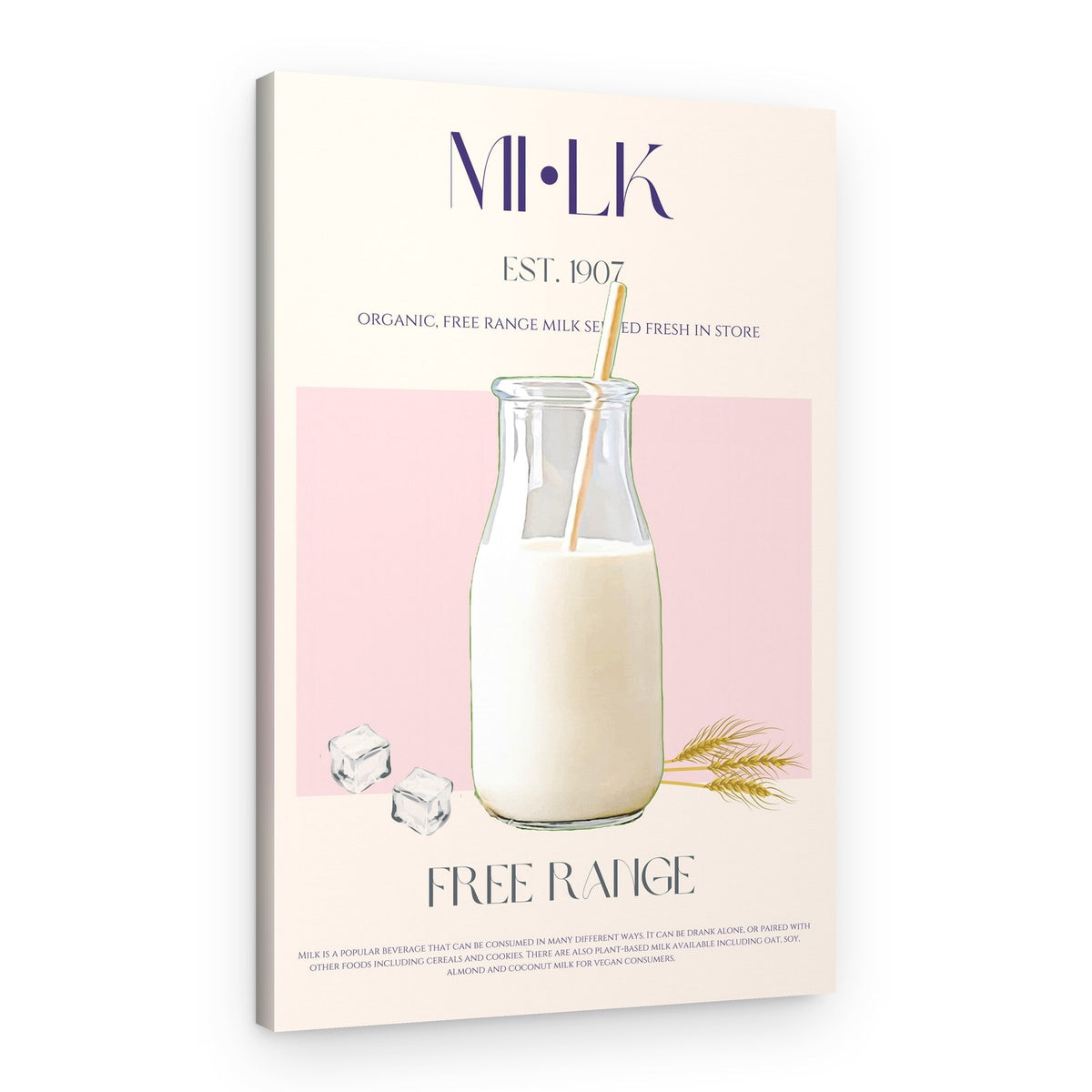 Organic Milk Bottle – Canvas Print