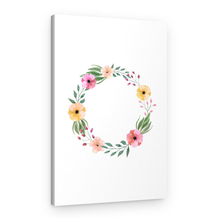 Colorful Floral Wreath – Canvas Print
