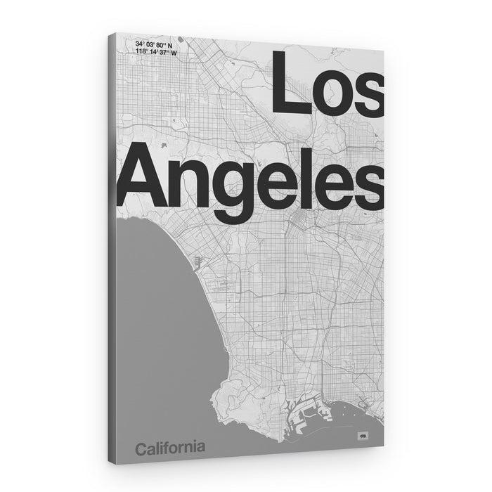 Los Angeles California Map – Canvas Print