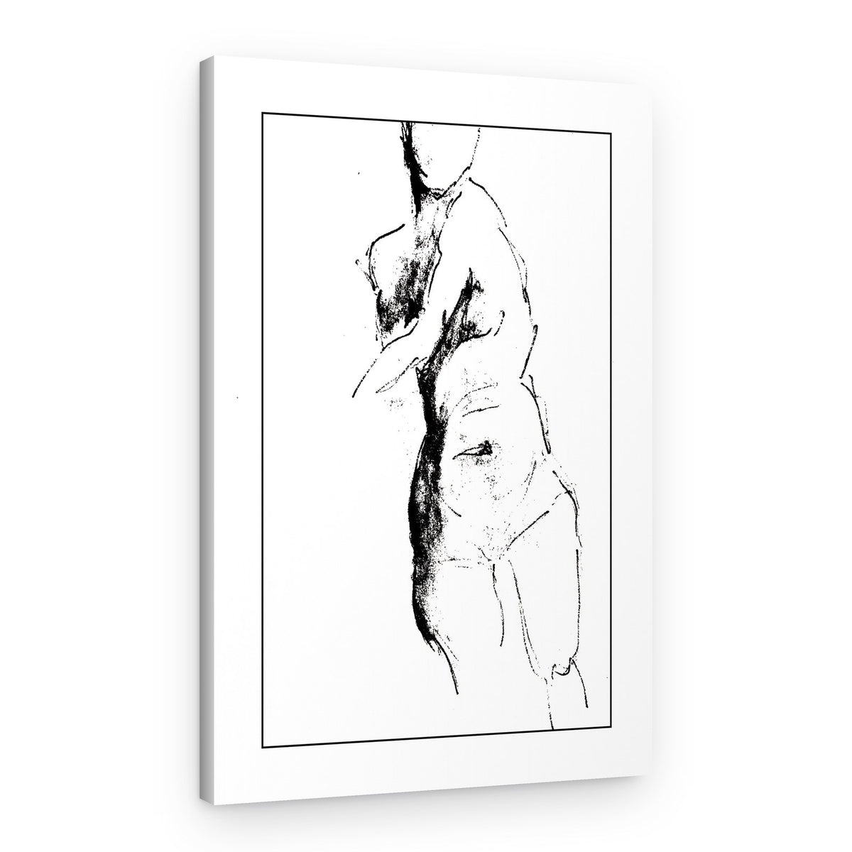 Expressive Nude Figure – Canvas Print