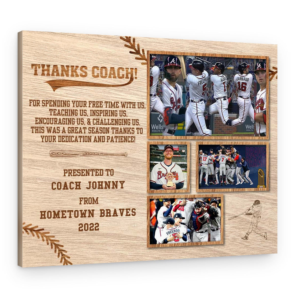 Thank You Coach Personalized Photo Canvas Print – Canvas Print – Design A