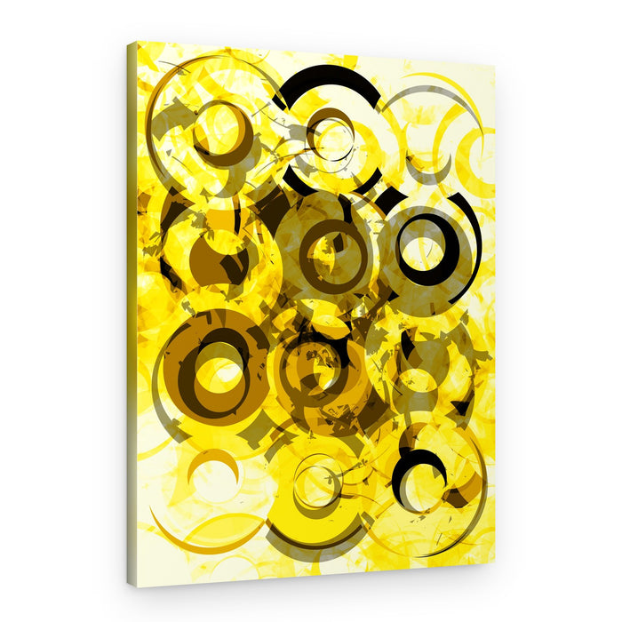 Golden Burst Circles – Canvas Print