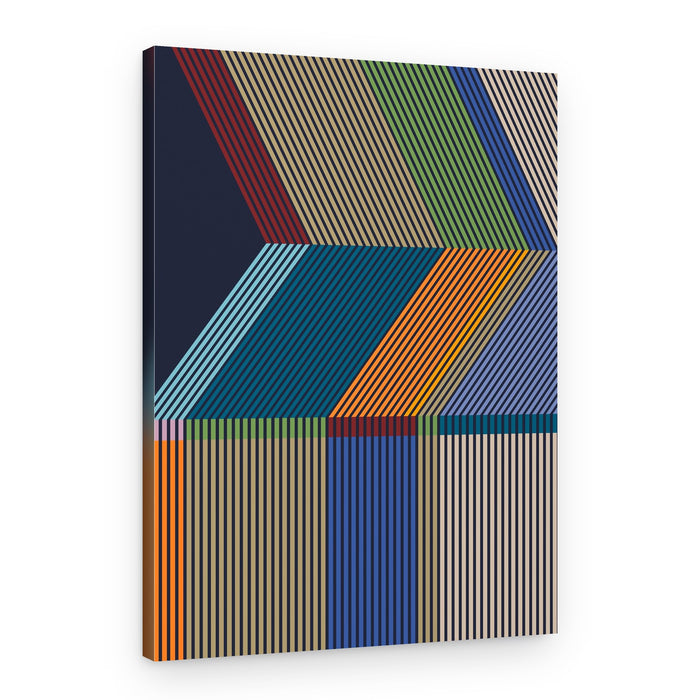 Colorful Geometric Stripes – Canvas Print