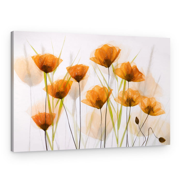 Ethereal Orange Flowers – Canvas Print