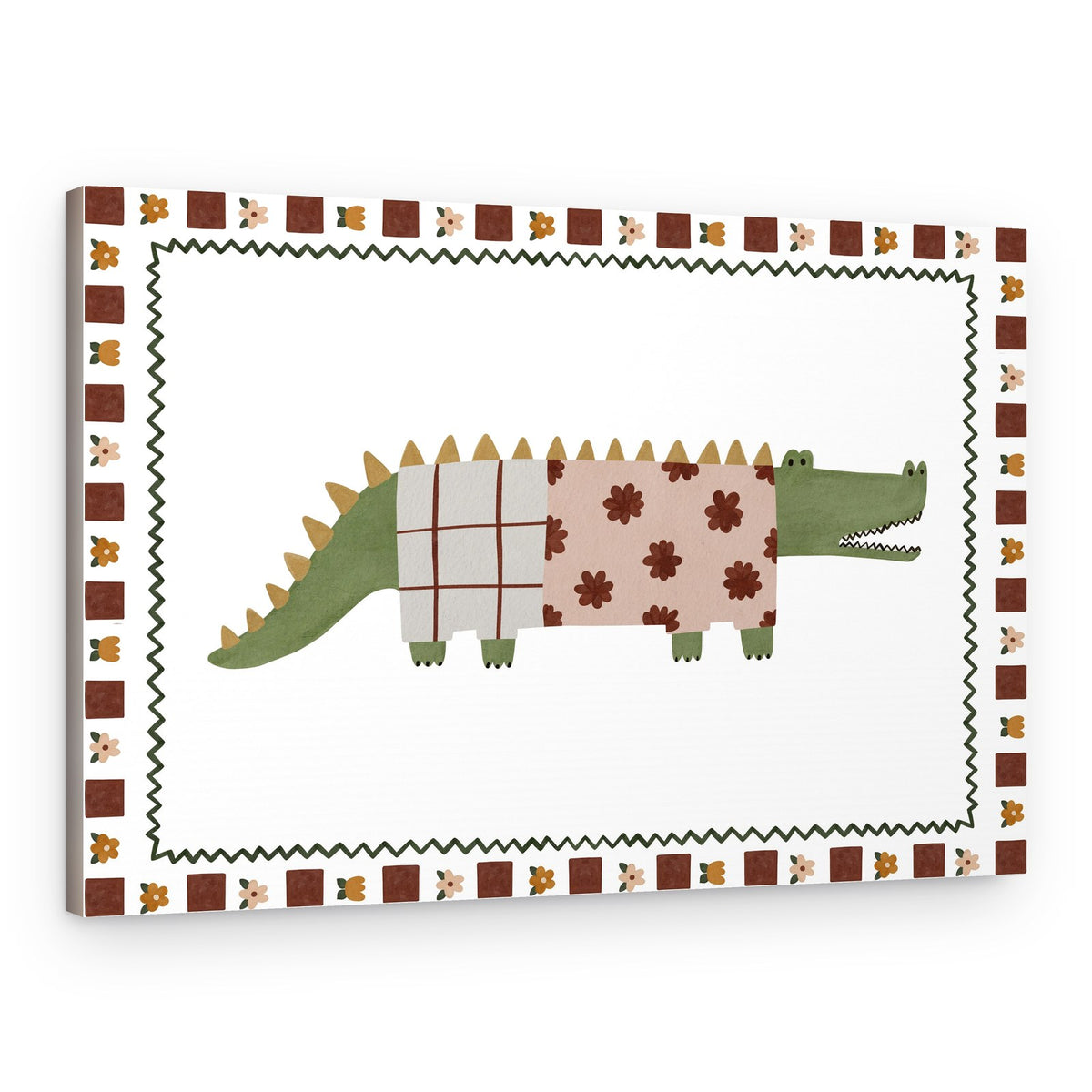 Quilted Crocodile – Canvas Print