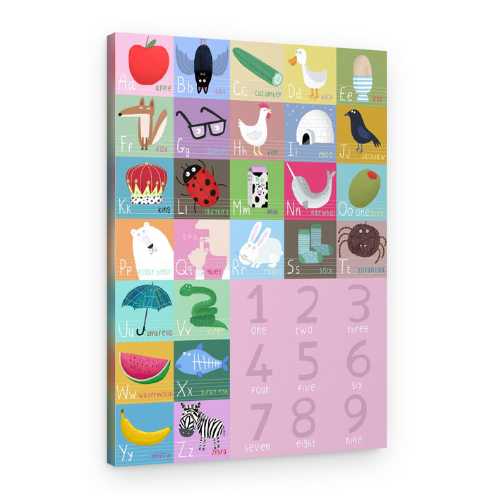 Playful Alphabet Numbers – Canvas Print