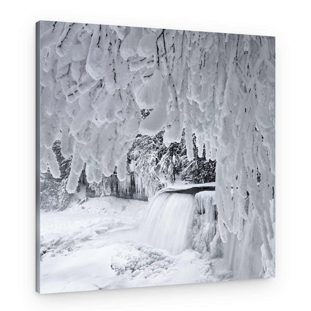 Frozen Winter Waterfall – Canvas Print