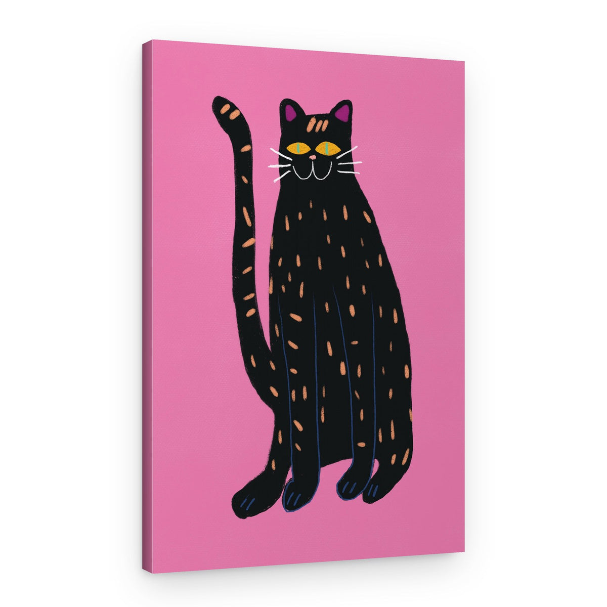 Whimsical Black Cat – Canvas Print
