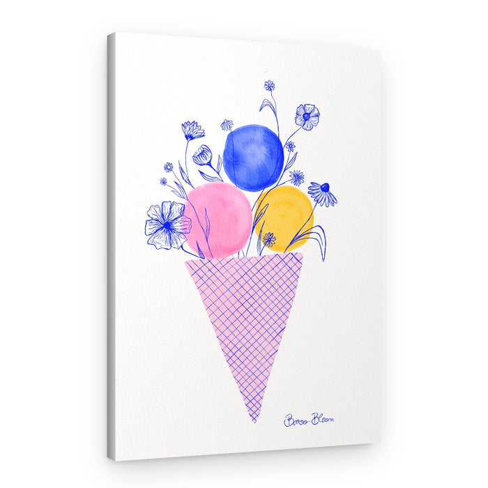 Colorful Floral Cone – Canvas Print