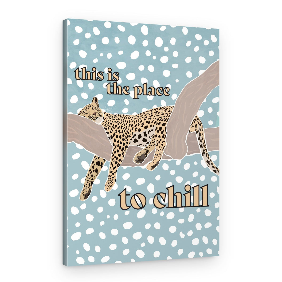 Chilling Leopard on Branch – Canvas Print