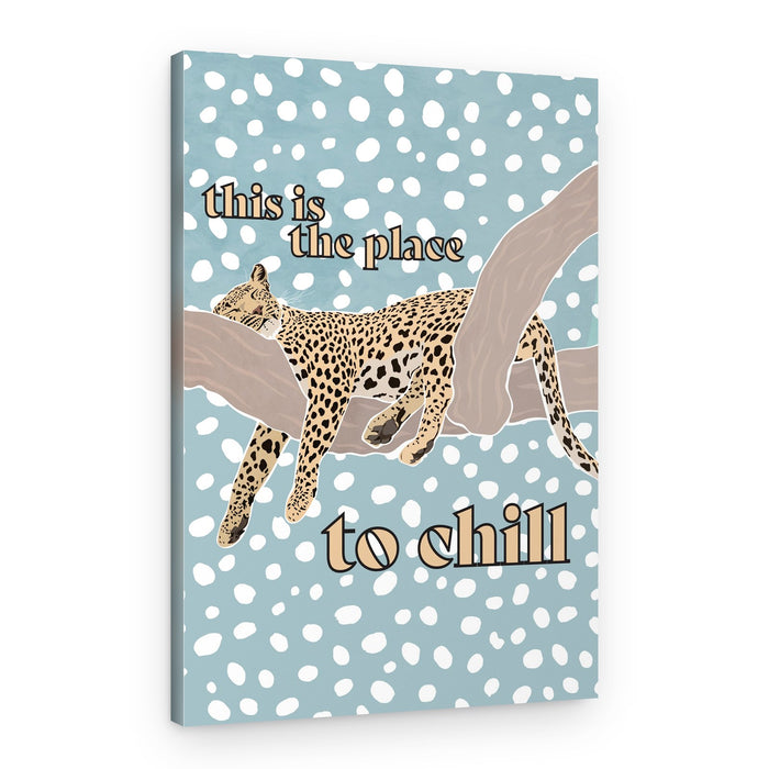 Chilling Leopard on Branch – Canvas Print