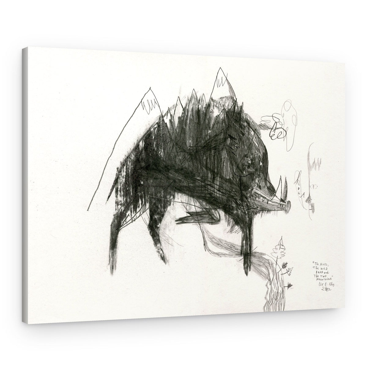 Dark Mountain Boar – Canvas Print