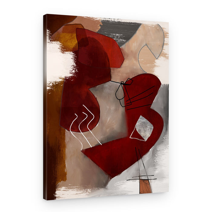 Dynamic Red Shapes – Canvas Print