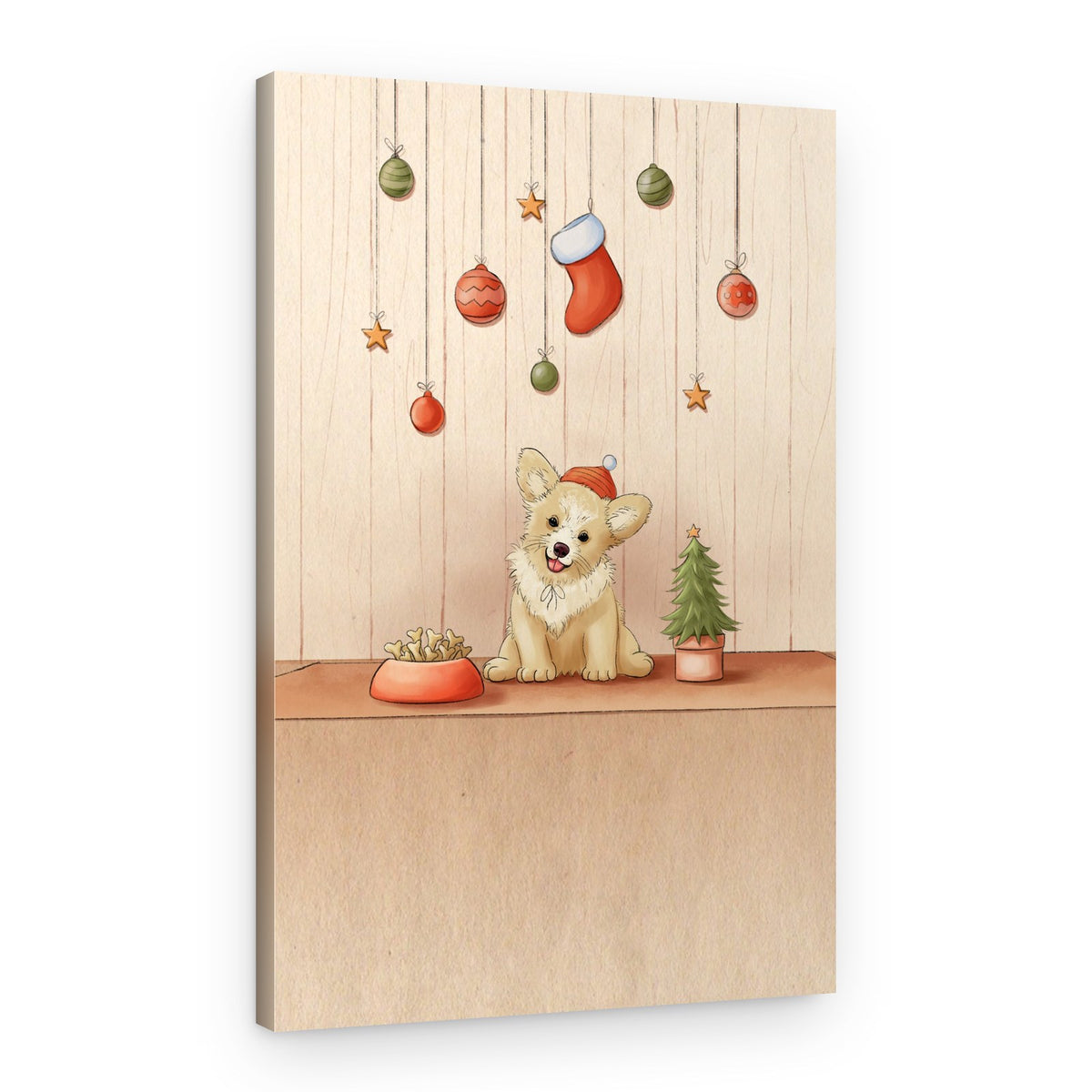 Merry Corgi Christmas – Canvas Print