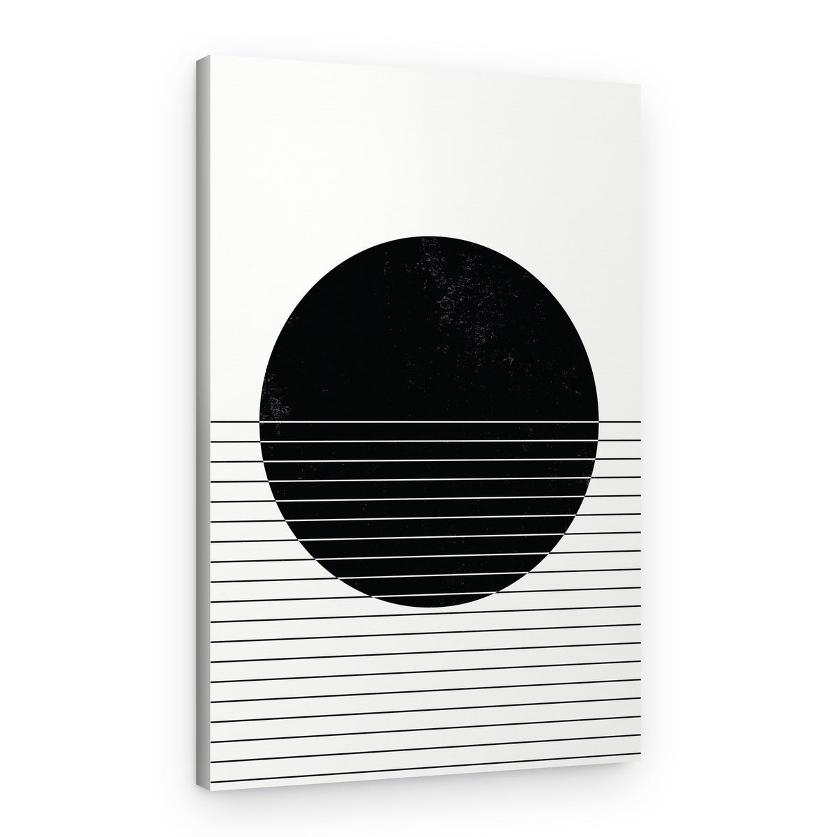 Black Circle Geometric Lines – Canvas Print
