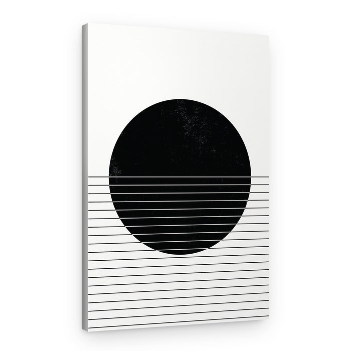 Black Circle Geometric Lines – Canvas Print