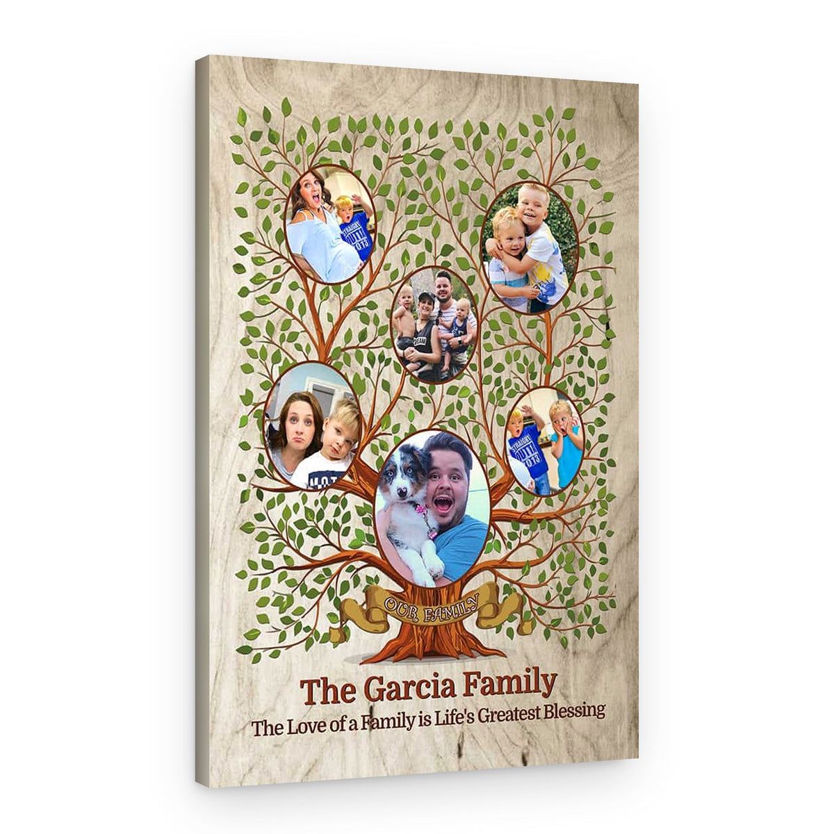 Family Tree Custom Photo Canvas – 6 Photos – Canvas Print