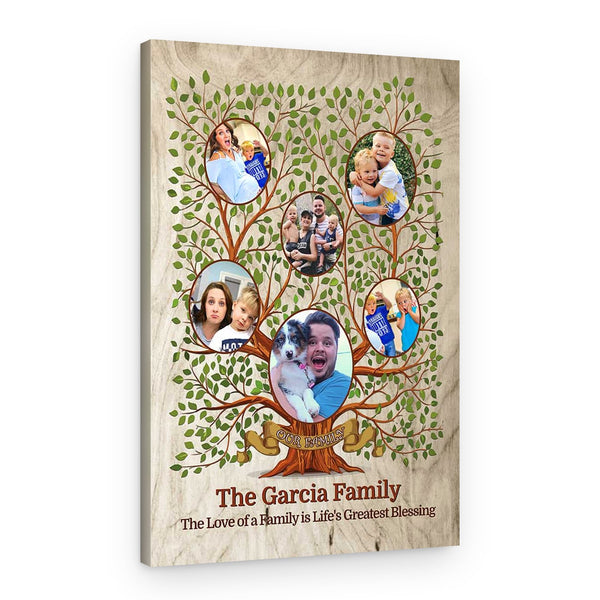Family Tree Custom Photo Canvas – 6 Photos